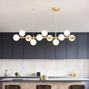GobekUsa Golden Glass Ball Chandelier: Modern Nordic LED Pendant Lighting for Home Décor