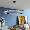 GobekUsa Gold Crystal Ring Chandelier for Living Room and Restaurant Décor