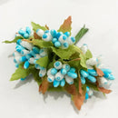 GobekUsa Blue Flower Cherry Stamen Berries Bundle for DIY Christmas Wedding Decor