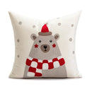 GobekUsa Christmas Embroidered Red Geometric Pillow Cover for Festive Home Decor