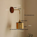 GobekUsa Adjustable LED Wall Lamp Sconce Copper Wood Glass Stair Light