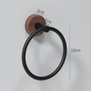 GobekUsa Aluminum & Walnut Towel Ring: Bathroom & Kitchen Wall Mount Holder