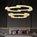 GobekUsa Circular Crystal Pendant Light Chandelier for Living Room