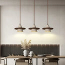 GobekUsa LED Wood Pendant Light Adjustable Yellow Stone Bedroom Coffee Hanging Lamp