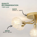 GobekUsa Gold Glass Ceiling Lamp. Modern Round Corrugated Design for Bedroom, Living Room, Cloakroom.