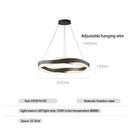 GobekUsa Black Circle Chandelier Luxury Pendant Light for Home Decor