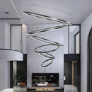 GobekUsa Crystal Chandelier Stair Pendant Lamp Living Room Pendant Lights Interior Lighting