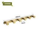GobekUsa Brushed Gold Bathroom Accessories Set: Wall Mount Shelf, Toilet Paper Holder, Towel Bar, Robe Hook