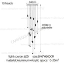 GobekUsa Golden Tube Chandelier: Modern Designer LED Staircase Light for Nordic Loft Apartment