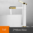 GobekUsa Black Brass Bathroom Sink Faucet Deck Mounted Vessel Mixer Water Tap