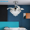 GobekUsa Crystal Ceiling Fan with LED Light and Remote Control