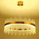 GobekUsa Gold Crystal Chandelier Dimmable Luxury Pendant Lights for Bedroom & Living Room