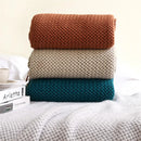 GobekUsa Cozy Nordic Knit Sofa Blanket with Tassels & Fleece Throw