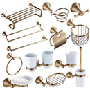 GobekUsa Bronze Bathroom Accessories Set: Towel Rack, Toilet Brush Holder, Soap Dish, Towel Shelf