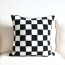 GobekUsa Houndstooth Cushion Cover 30x50cm Black and White Bow Waist Pillow Case