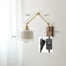 GobekUsa Copper Wall Lamp with Pull Chain Switch, Nordic Design, LED Bulb, Ceramic Lampshade