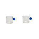 GobekUsa Glass Espresso Cups Set with Saucers, Handle, 110ml - Table Decor and More