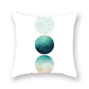 GobekUsa Geometric Leaf Flower Pillowcase Teal Blue Sofa Car Home Decor Throw Cover