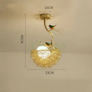 GobekUsa Bird's Nest Glass LED Ceiling Lamp for Modern Nordic Living Room Decor