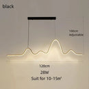GobekUsa LED Aluminum Chandelier Modern Wave Line Kitchen Island Pendant Light