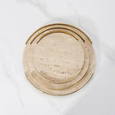 GobekUsa Beige Brown Travertine Marble Tray with Metal Frame