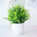 GobekUsa Artificial Mini Plant Bonsai Greening Potted Desktop Simulation Green Plant