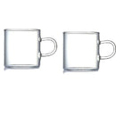 GobekUsa 2PC 120ml Glass Handle Coffee Cup Tea Mug Set for Milk Beer Juice