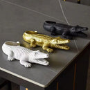 GobekUsa Crocodile Wildlife Sculpture Statue Decor for Home Interiors & Desk Display