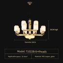 GobekUsa Luxe Jade Chandelier for Living Room, Villa, and Duplex Hall