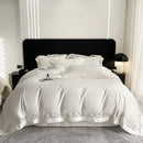 GobekUsa Lace Embroidery 1200TC Egyptian Cotton 4Pcs Bedding Set with Wide Hollow Design