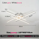 GobekUsa Black Chandelier LED Ceiling Lamp: Nordic Minimalist Square Living Room & Bedroom Lights