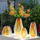 GobekUsa Carambola Glass Vase: Stylish Floral Table Decoration & Room Accent