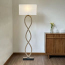 GobekUsa Hemp Rope Fabric Shade LED Floor Lamp for Home Decor