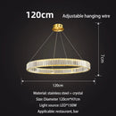GobekUsa Gold Crystal Chandelier: Modern Luxury Round Square Pendant Light for Living Room