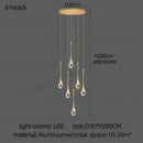 GobekUsa Crystal Chandelier: Modern LED Water Droplet Staircase Light