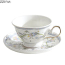 GobekUsa Lace Floral Ceramic Cup&saucer Set for Elegant Dining and Tea Time