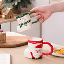 GobekUsa Lovely Christmas Socks Ceramic Mug Santa Coffee Cup Xmas Gift