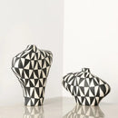 GobekUsa Geometric Diamond Ceramic Vase for Home Decoration and Flower Arrangement