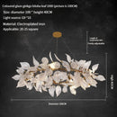 GobekUsa Ginkgo Leaf Crystal Chandelier - Elegant LED Pendant Lamp for Dining & Living Room