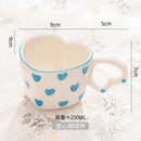 GobekUsa Hand Painted Heart Handle Ceramic Love Mug - Pink