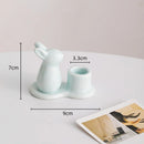 GobekUsa Bunny Rabbit Ceramic Candle Holder for Home Decor