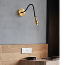 GobekUsa Adjustable Nordic Bronze Wall Lamp for Bedroom Study LED Reading Light