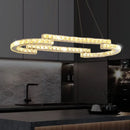 GobekUsa Circular Crystal Pendant Light Chandelier for Living Room