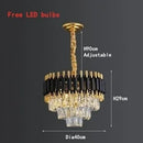 GobekUsa Black Crystal Chandelier: Modern Luxury LED Lighting for Living Room, Bedroom