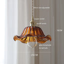 GobekUsa Green Glass LED Pendant Lamp with Copper Wood Handle for Modern Nordic Home Decor