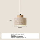 Japanese Style Yellow Travertine Stone Pendant Light