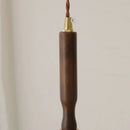 GobekUsa LED Adjustable Pendant Light Fixture Amber Glass Walnut Wood Bar Hanging Lamp