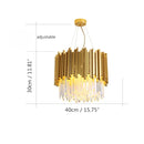 GobekUsa Golden Crystal Chandelier LED Ceiling Light for Living Room & Lobby
