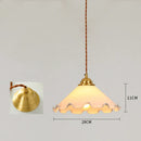 GobekUsa Cracked Glass Copper Wooden Pendant Light for Home Indoor Living Room