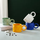 GobekUsa 400ml Ceramic Coffee Mug with Round Handle, Home Drinking Cup